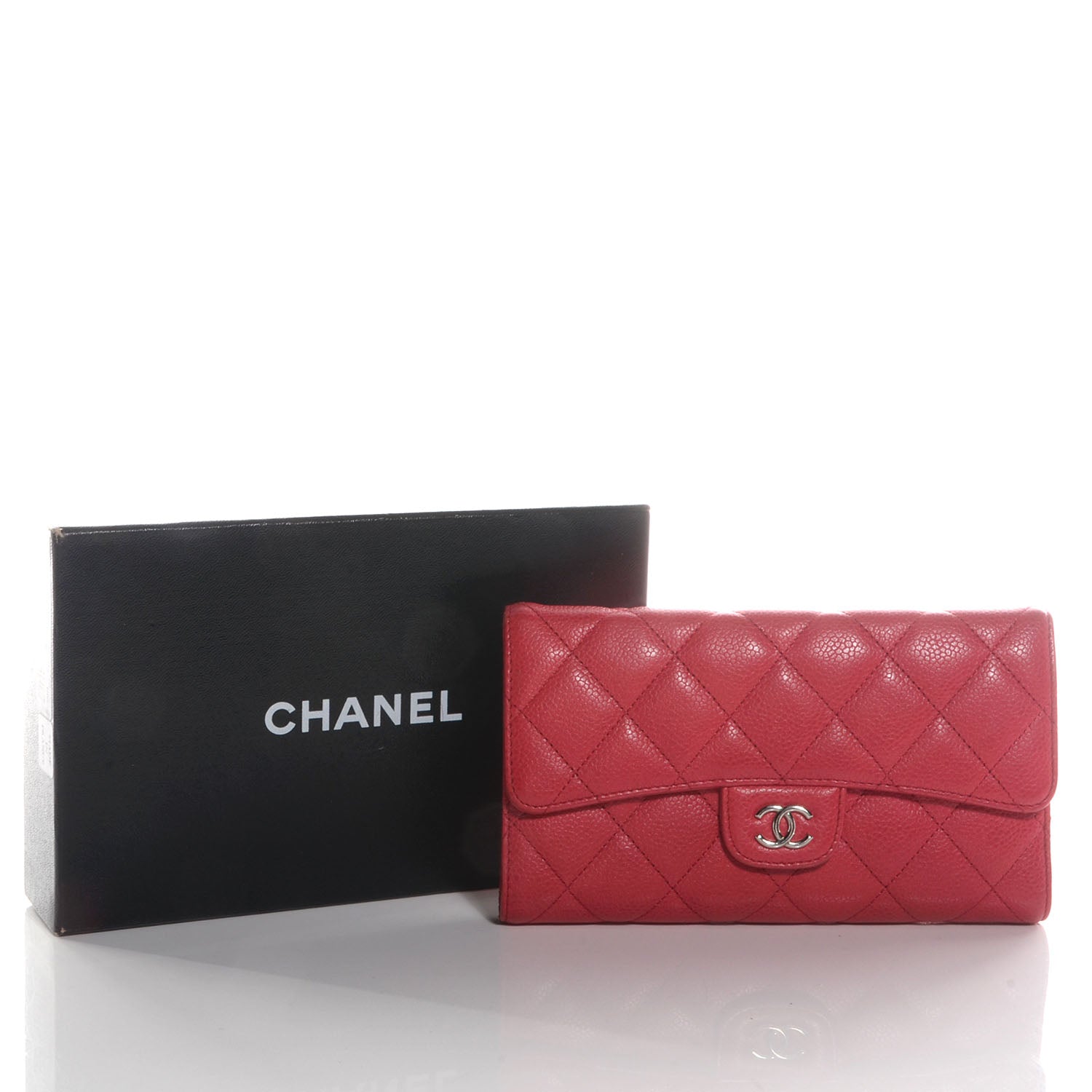 Chanel Caviar Quilted Long Flap Wallet Fuchsia 5 of 8