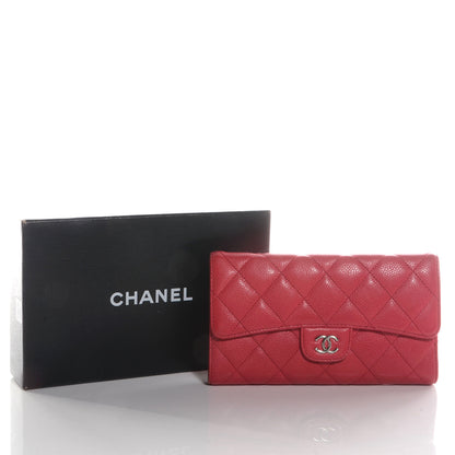Chanel Caviar Quilted Long Flap Wallet Fuchsia 5 of 8