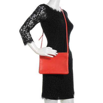 Celine Lambskin Large Trio Crossbody Bag Vermillion 2 of 8