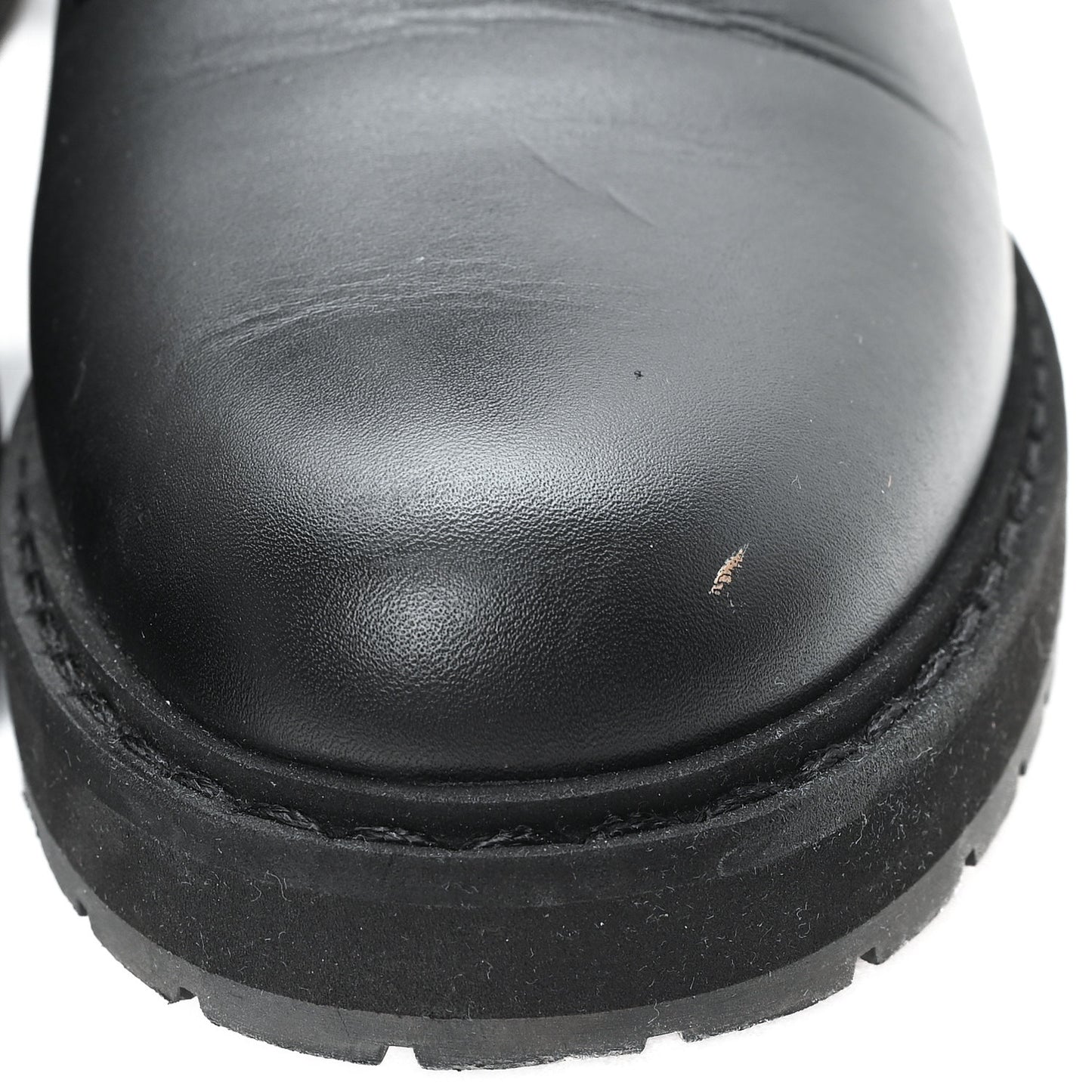 Calfskin Stretch Fabric Rockoko Biker Boots 39.5 Tobacco Black Marino
