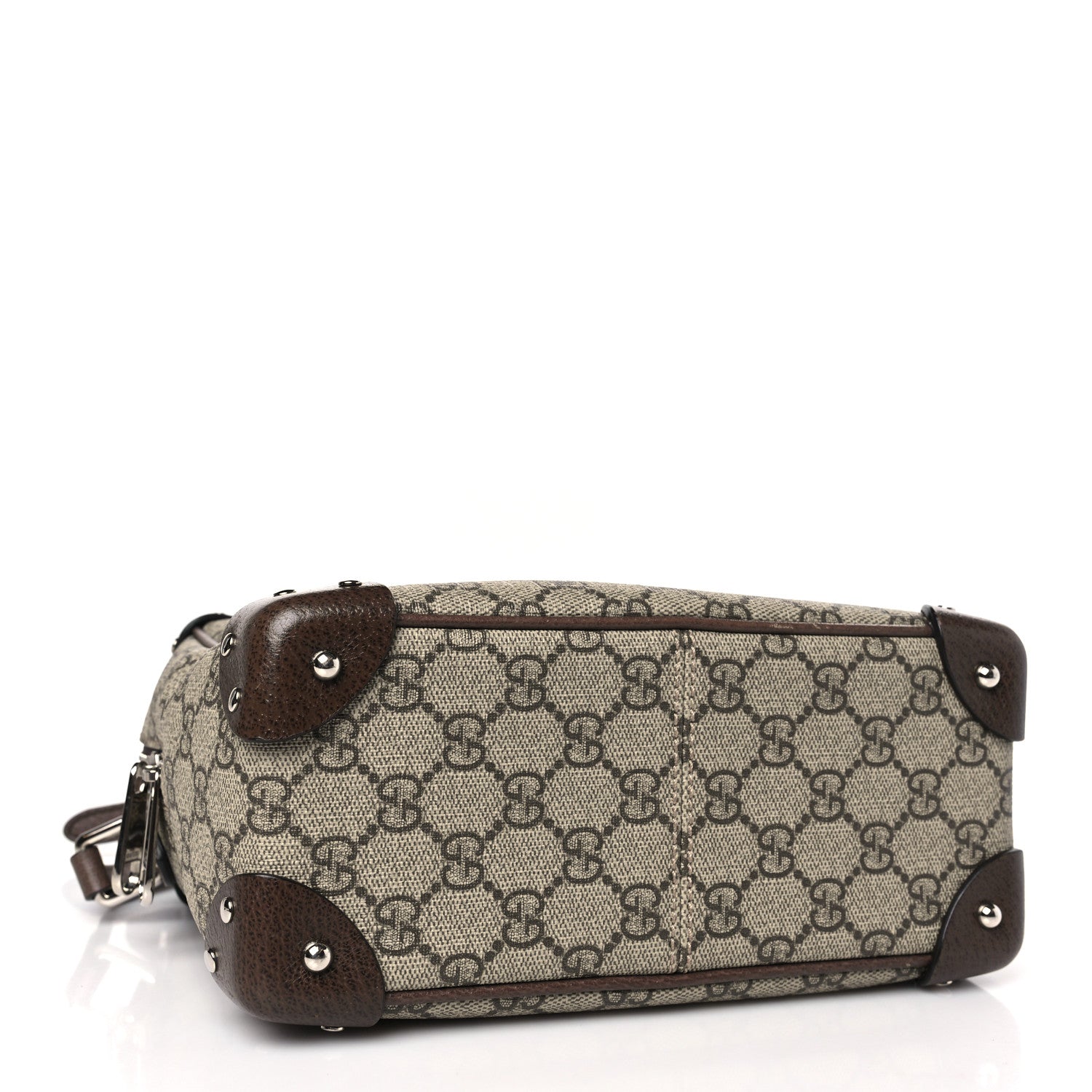 Gucci GG Supreme Monogram Textured Calfskin Square Messenger Bag Beige Ebony New Acero 4 of 10