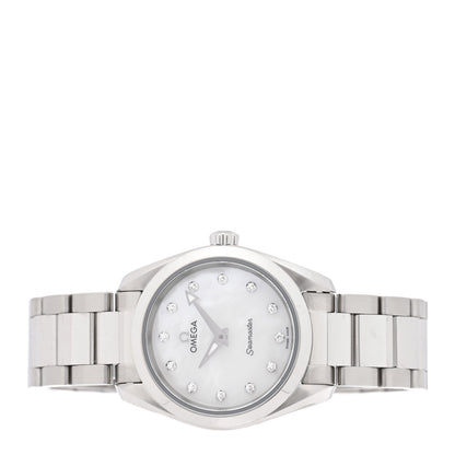 Omega Stainless Steel Diamond Mother of Pearl 28mm Seamaster Aqua Terra Quartz Watch 220.10.28.60.55.001 2 of 5