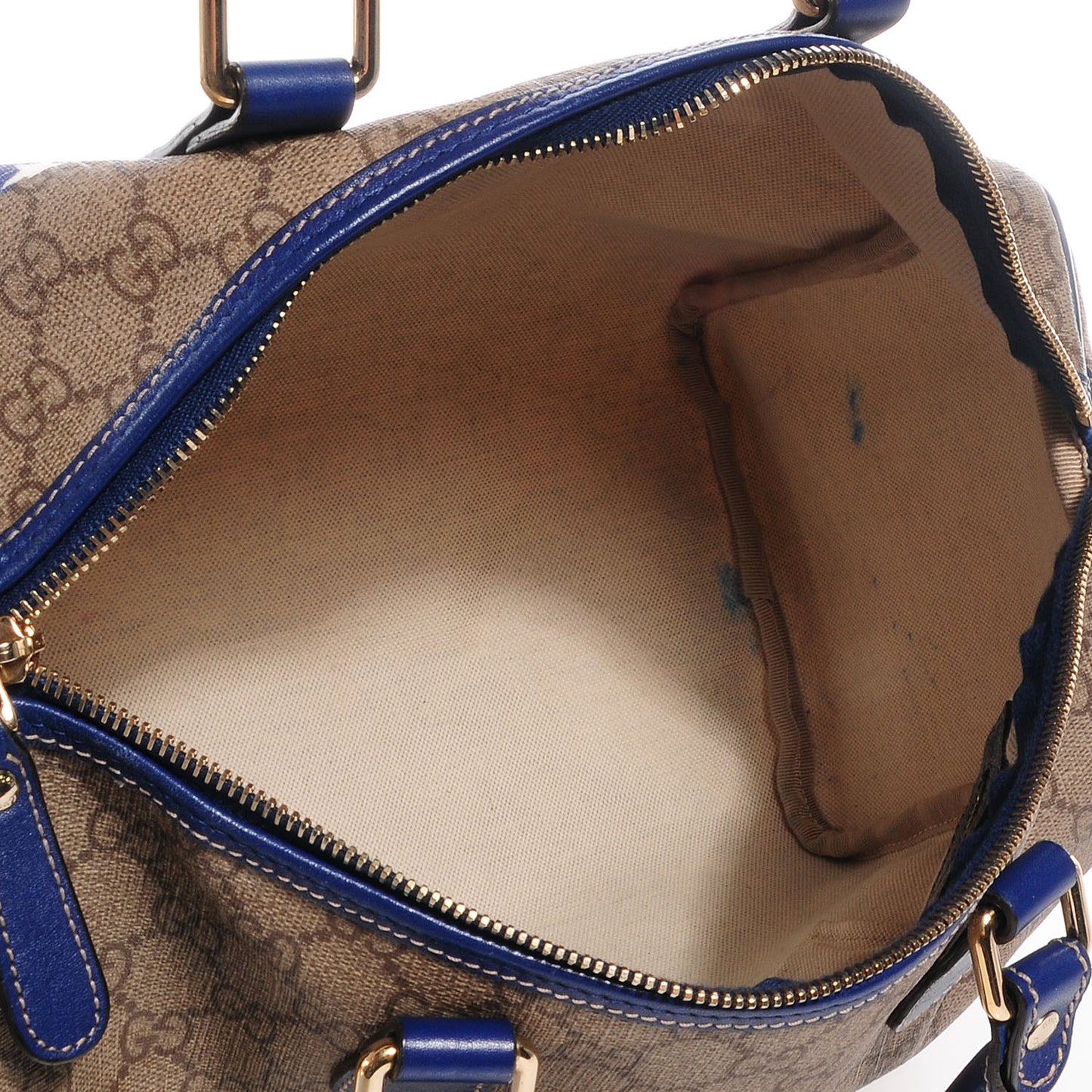 GG Plus Monogram Medium Boston USA Flag Unicef Duffle Blue