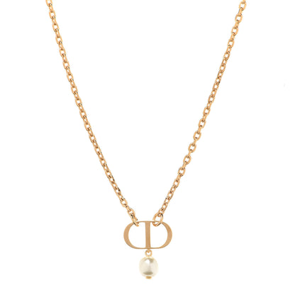 Christian Dior Pearl Petit CD Necklace Gold 1 of 7