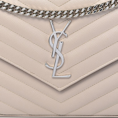 Saint Laurent Grain De Poudre Matelasse Chevron Monogram Chain Wallet Rose Poudre 10 of 11