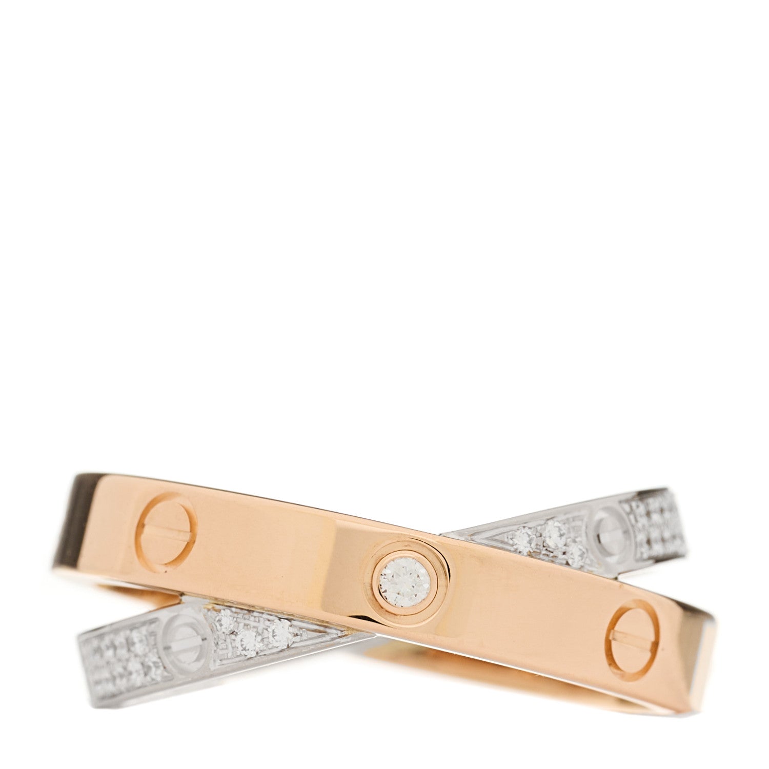 Cartier 18K Pink White Gold Diamond LOVE Pave Ring 54 6.75 3 of 4
