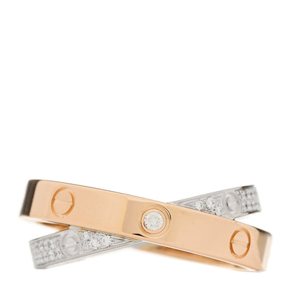 Cartier 18K Pink White Gold Diamond LOVE Pave Ring 54 6.75 3 of 4