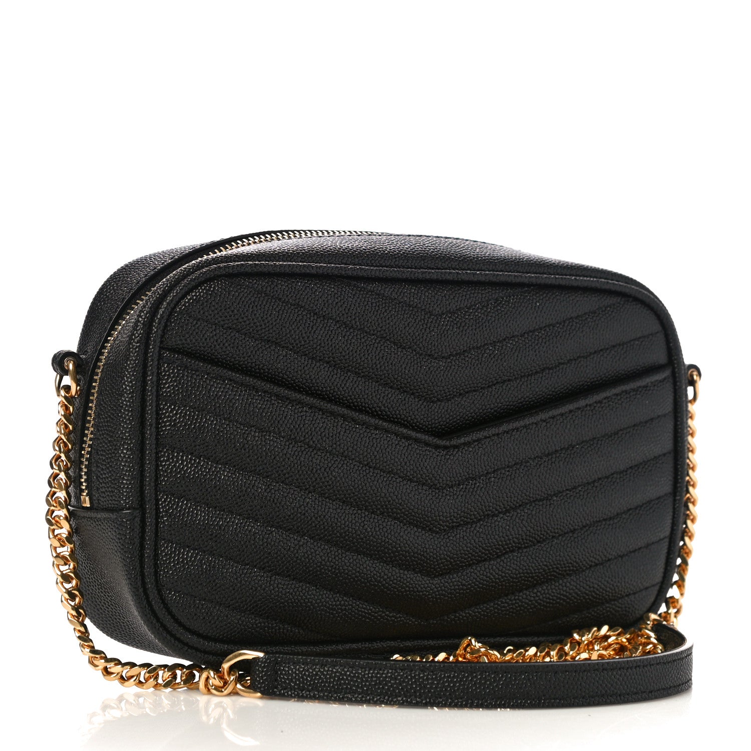Saint Laurent Grain De Poudre Matelasse Monogram Mini Lou Camera Bag Black 2 of 10