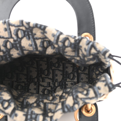Christian Dior Wicker Oblique Mini Lady Dior Bag Blue 5 of 11