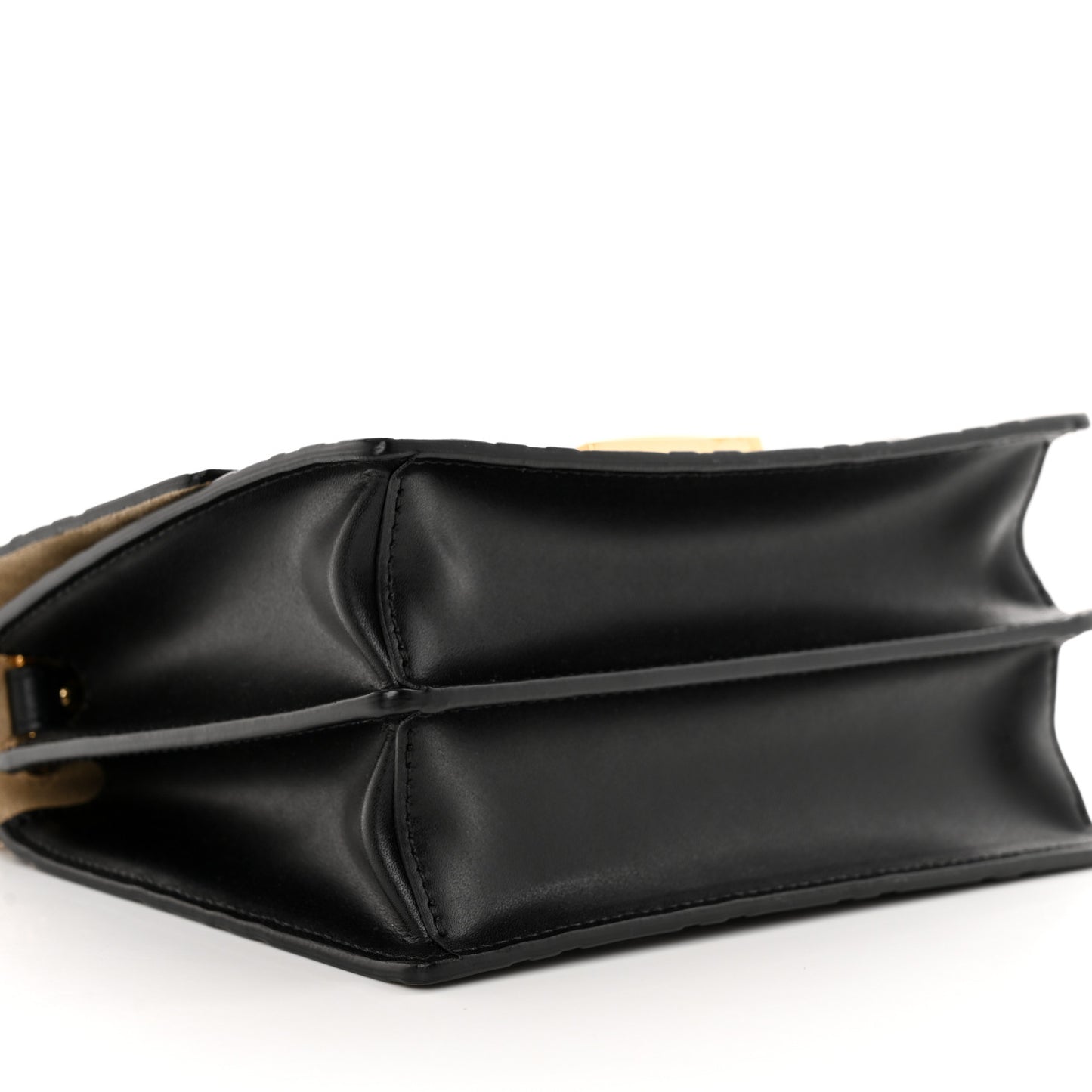 Vitello Liberty Bi-Color FF 1974 Embossed Small Kan U Shoulder Bag Maya Black
