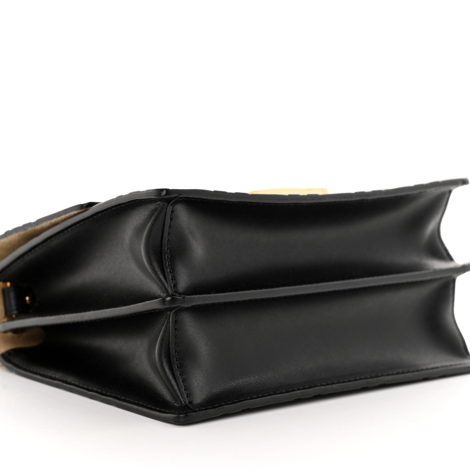 Fendi Vitello Liberty Bi-Color FF 1974 Embossed Small Kan U Shoulder Bag Maya Black 10 of 14