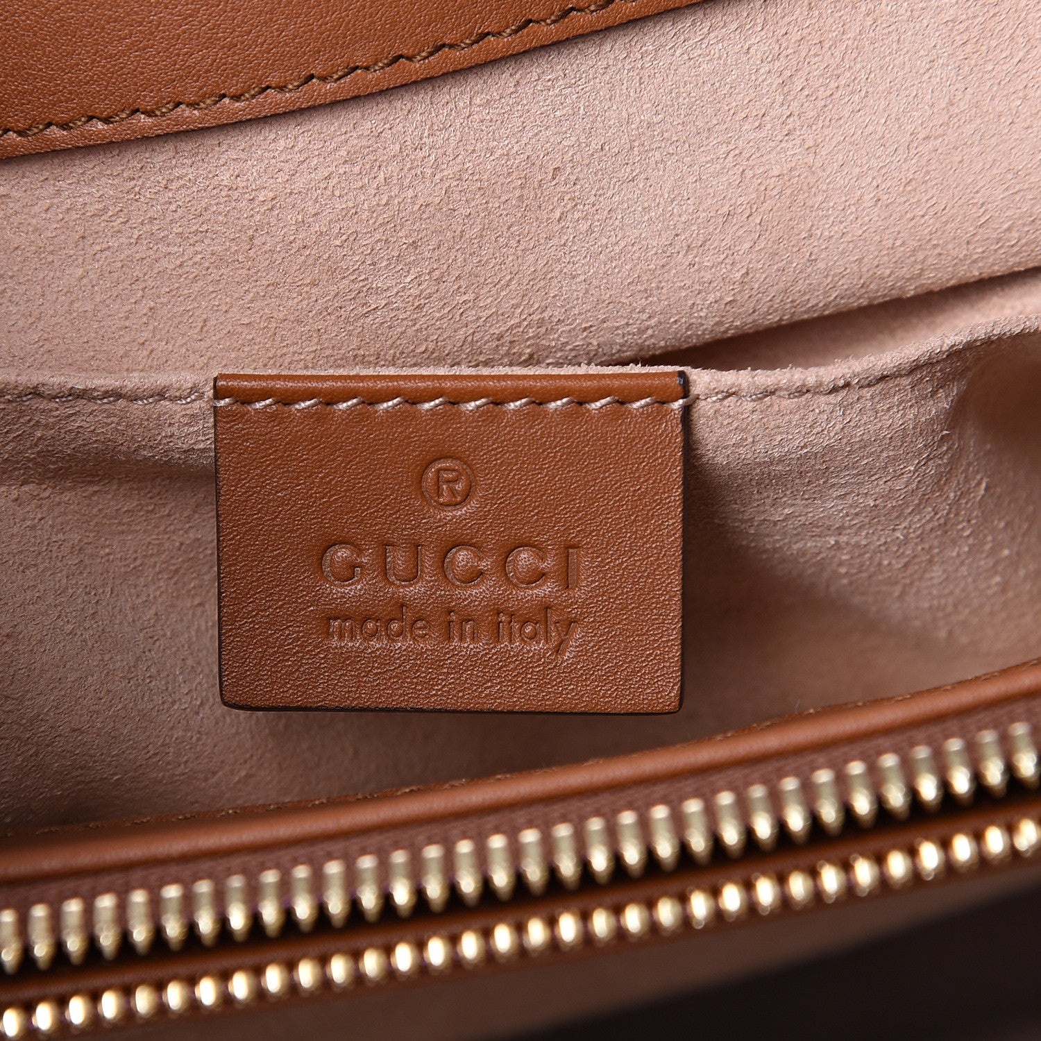Gucci Tweed Calfskin Lizard Embossed Side Messenger Bag Brown 5 of 11