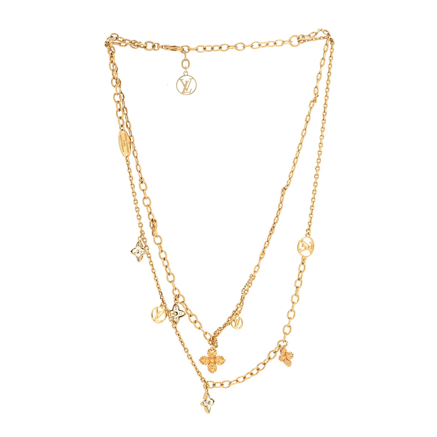 Metal Blooming Strass Necklace Gold
