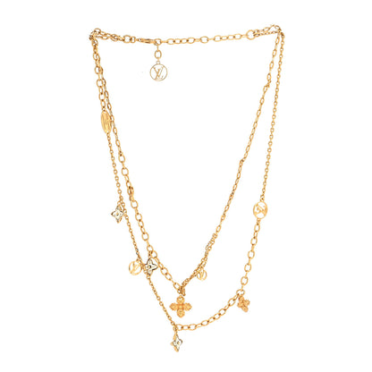 Louis Vuitton Metal Blooming Strass Necklace Gold 3 of 6