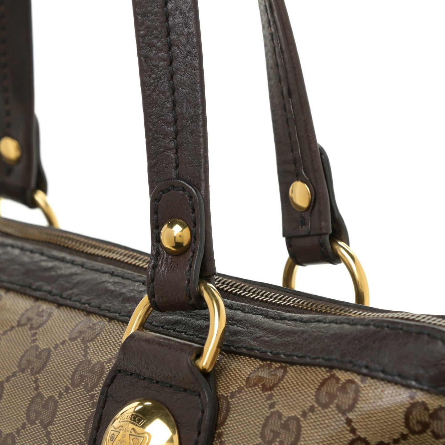 Crystal Monogram Small Babouska Tote Dark Brown