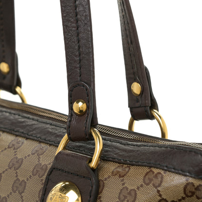 Gucci Crystal Monogram Small Babouska Tote Dark Brown 10 of 13