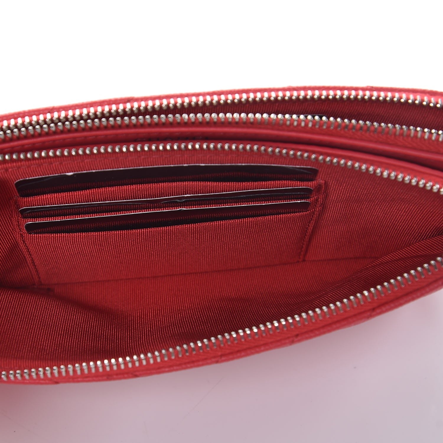 Chanel Caviar Chevron Quilted Small Clutch With Chain Light Red 6 of 12