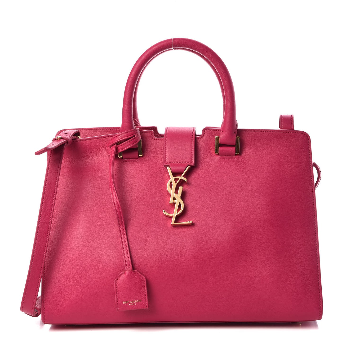 Calfskin Small Monogram Cabas Fuchsia