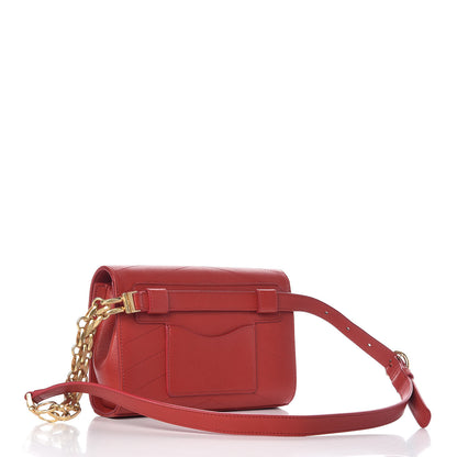 Chanel Calfskin Chevron Stitched Coco Waist Bag Red 3 of 13