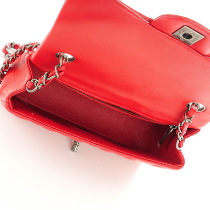 Chanel Lambskin Quilted Mini Rectangular Flap Red 5 of 8