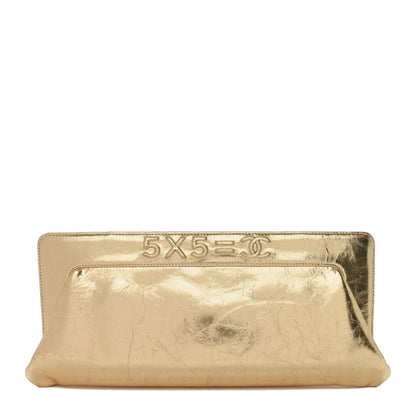 Chanel Metallic Lambskin Tweed We Need 5x5=CC Clutch Gold 1 of 10