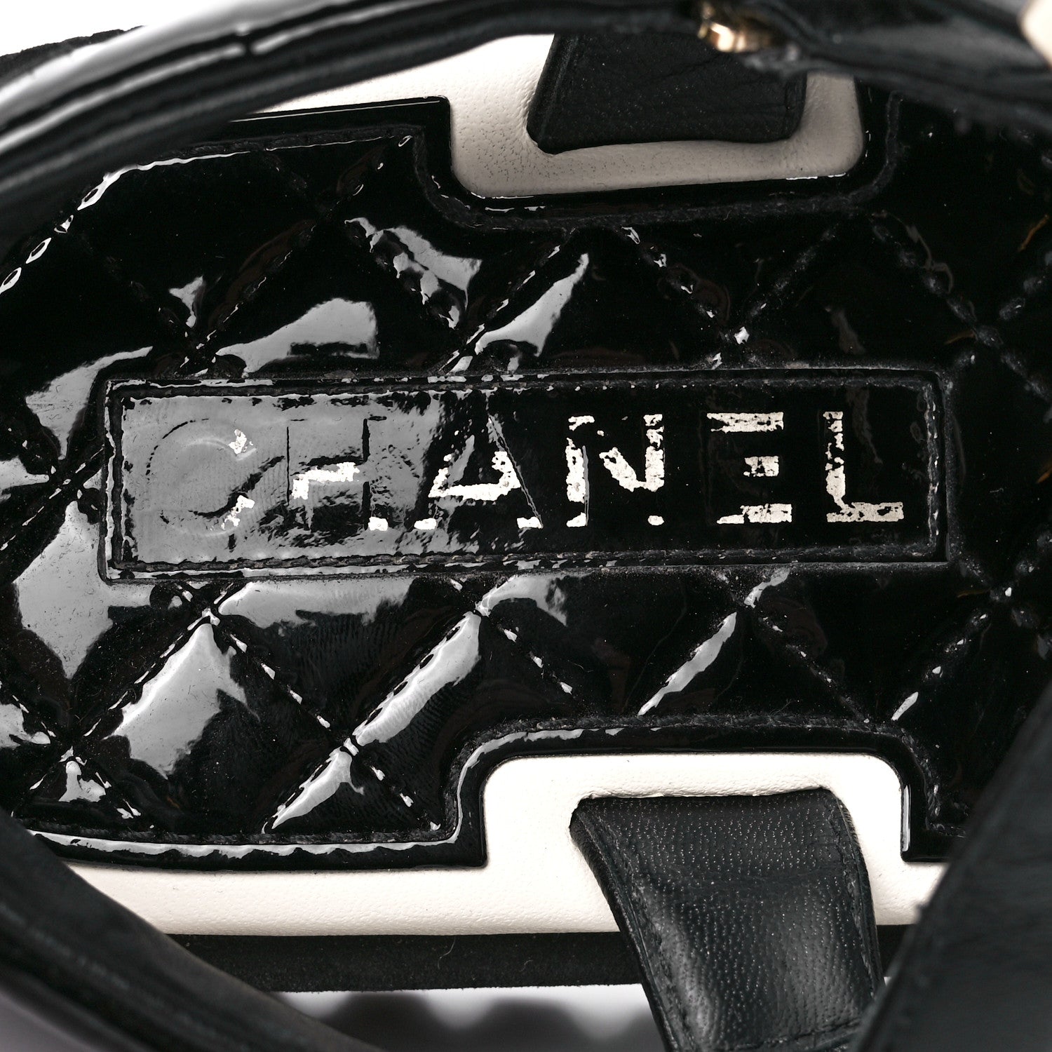 Chanel Lambskin Logo Platform Sandals 40 Black White 7 of 9