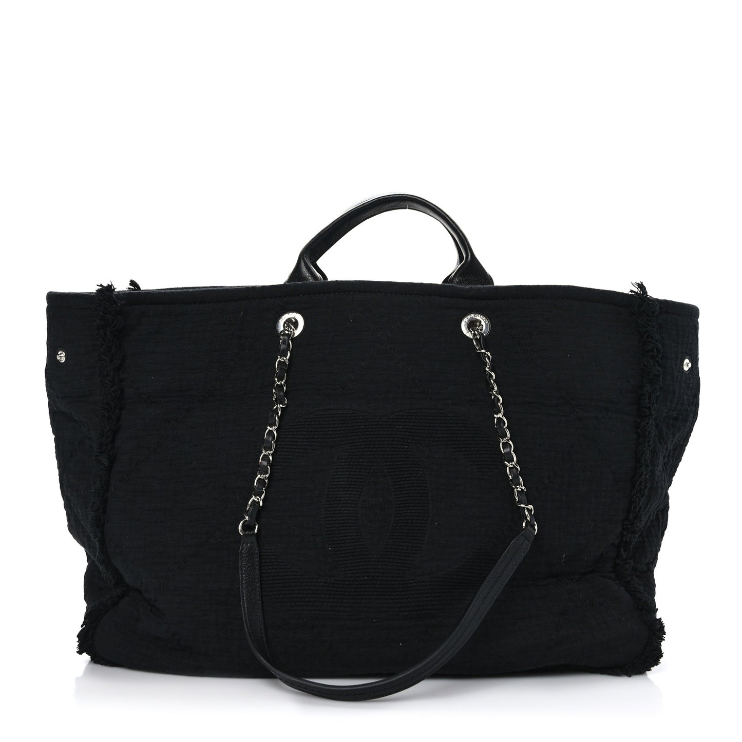Canvas Extra Large Double Face Shopping Tote Black