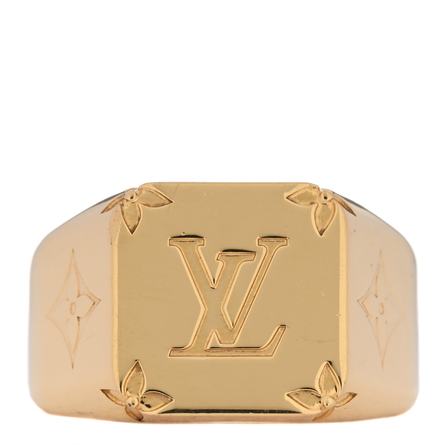 Louis Vuitton Monogram Signet Ring M Gold 1 of 5