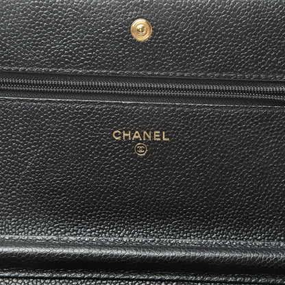 Chanel Caviar Quilted Boy Wallet On Chain WOC Black 6 of 12