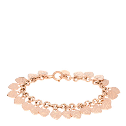 Tiffany 18K Rose Gold Mini Return to Tiffany Multi Heart Tag Charm Bracelet 1 of 4
