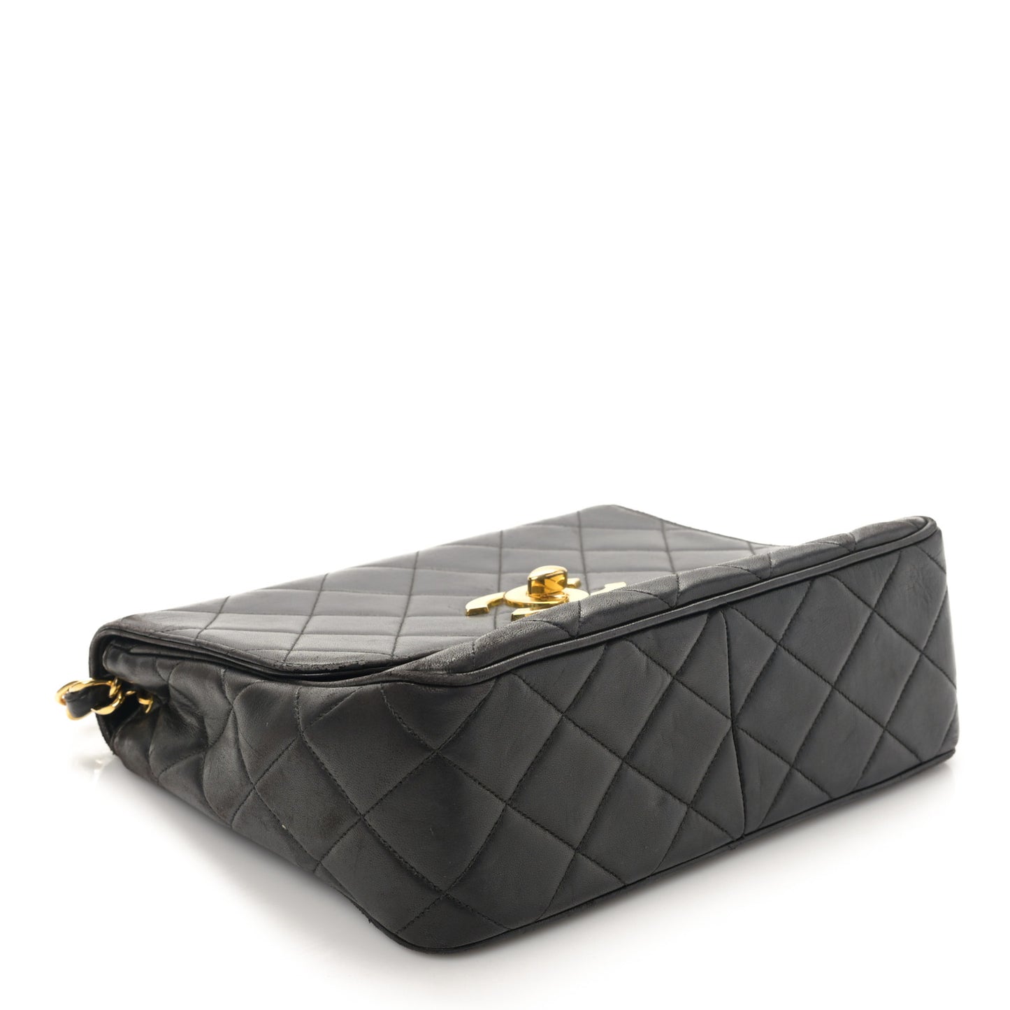 Lambskin Quilted Mini Square Flap Bag Black