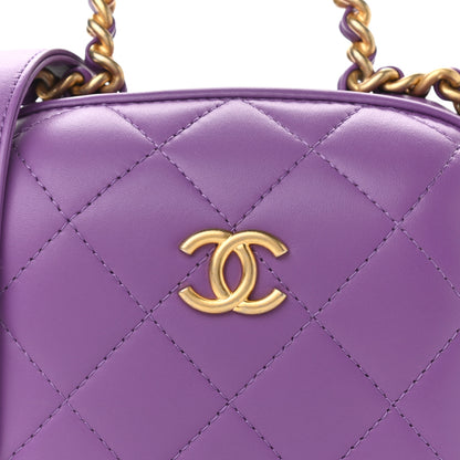 Chanel Lambskin Quilted Small CC Bubble Vanity Case Purple 10 of 10