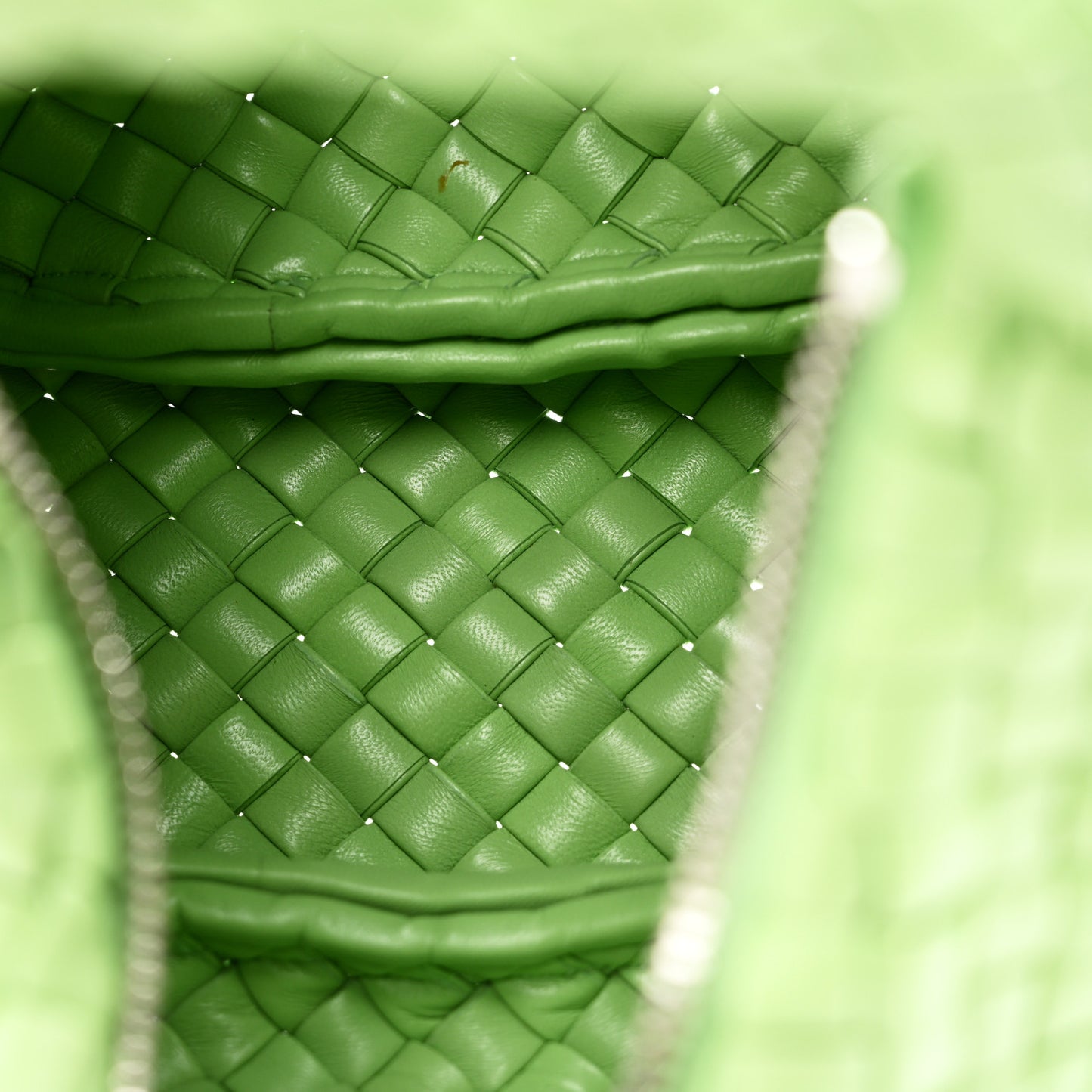 Lambskin Intrecciato Padded Mini Jodie Pistachio