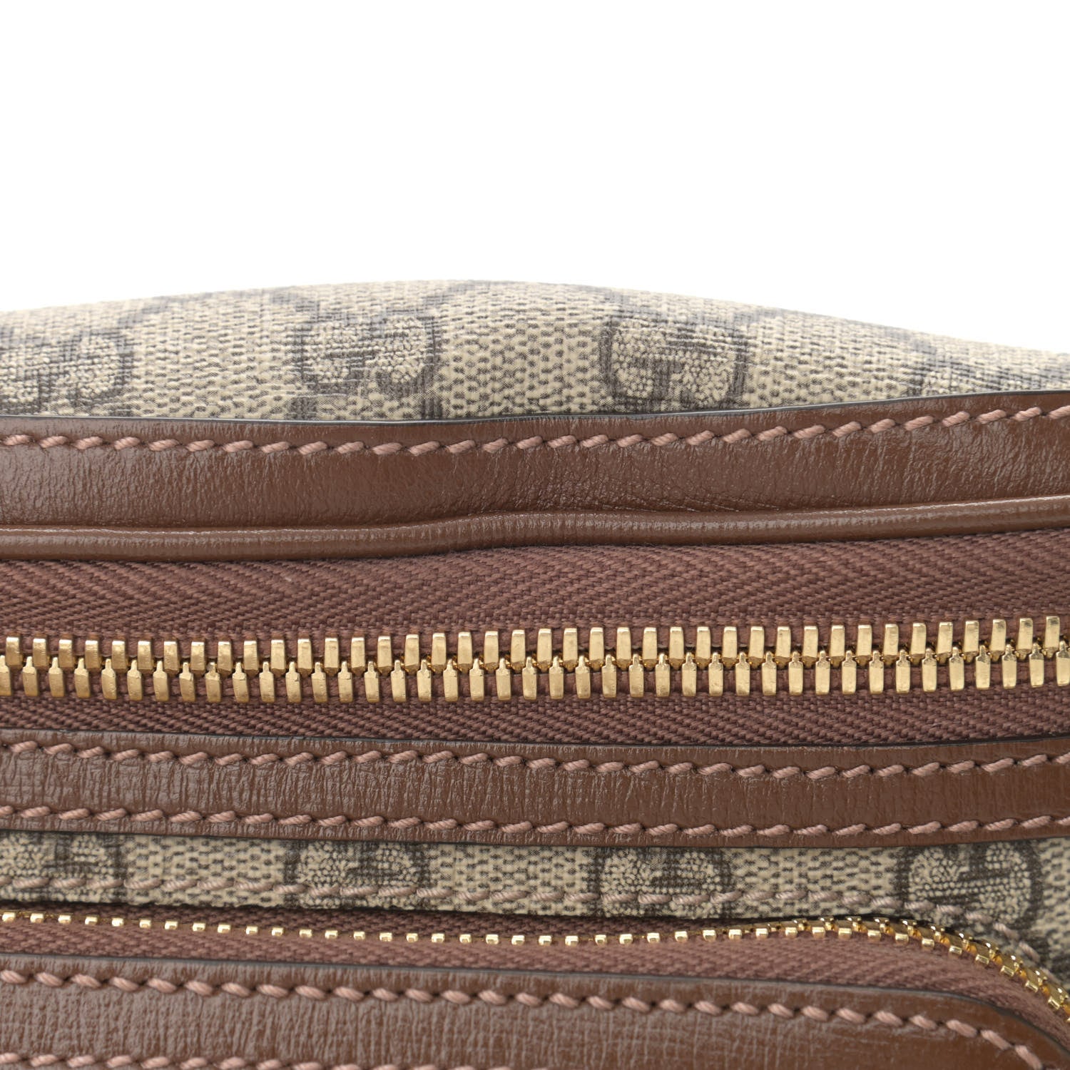 Gucci GG Supreme Monogram Textured Calfskin Retro Interlocking G Belt Bag Beige Ebony Brown Sugar 13 of 14