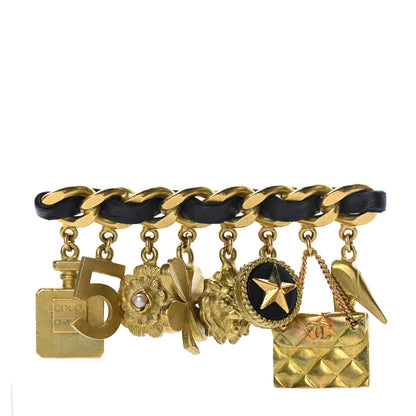 Chanel Lambskin Charms Brooch Black Gold 1 of 4