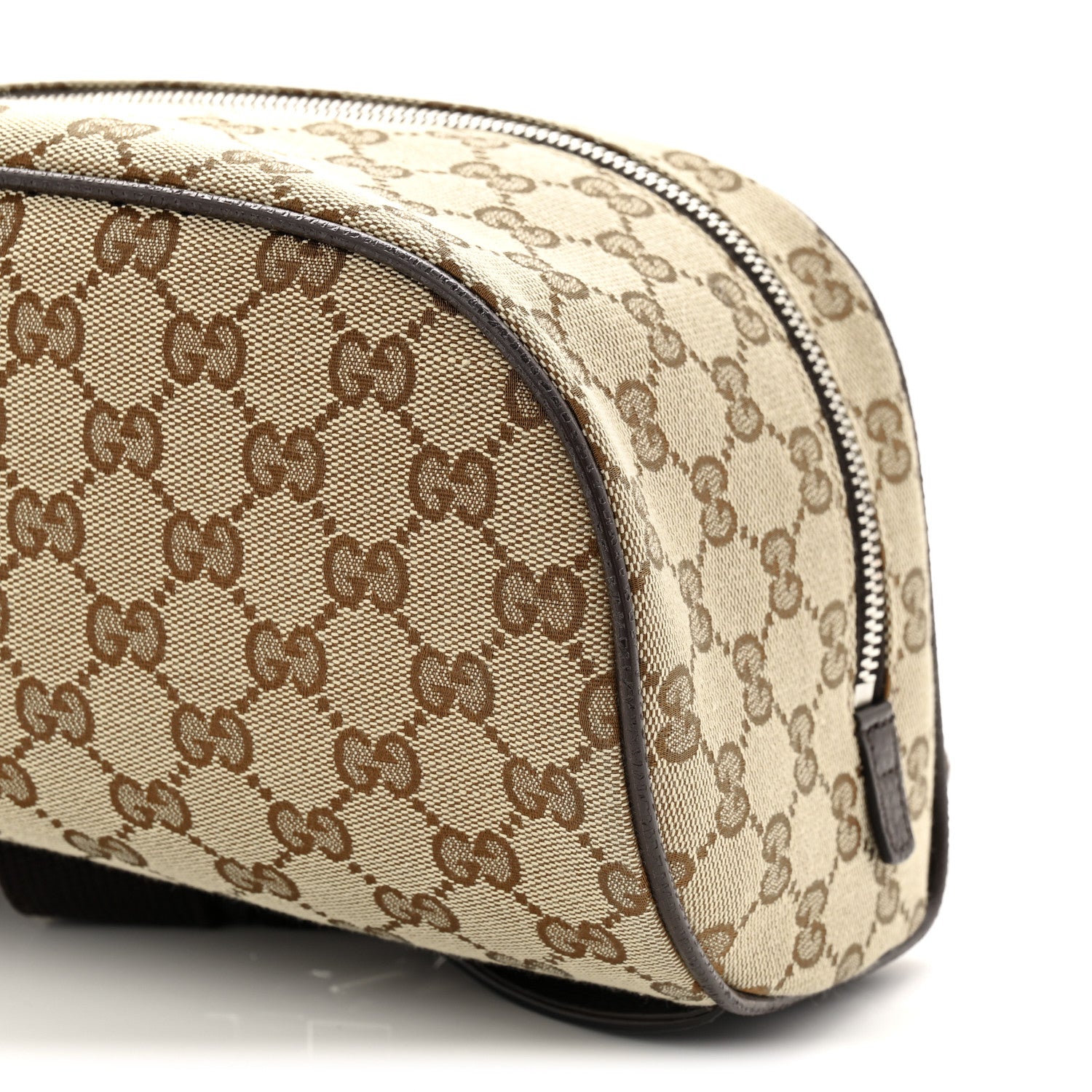 Gucci Monogram Dollar Calfskin Waist Pouch Beige Ebony Testa di Moro Marrone Scuro 10 of 10