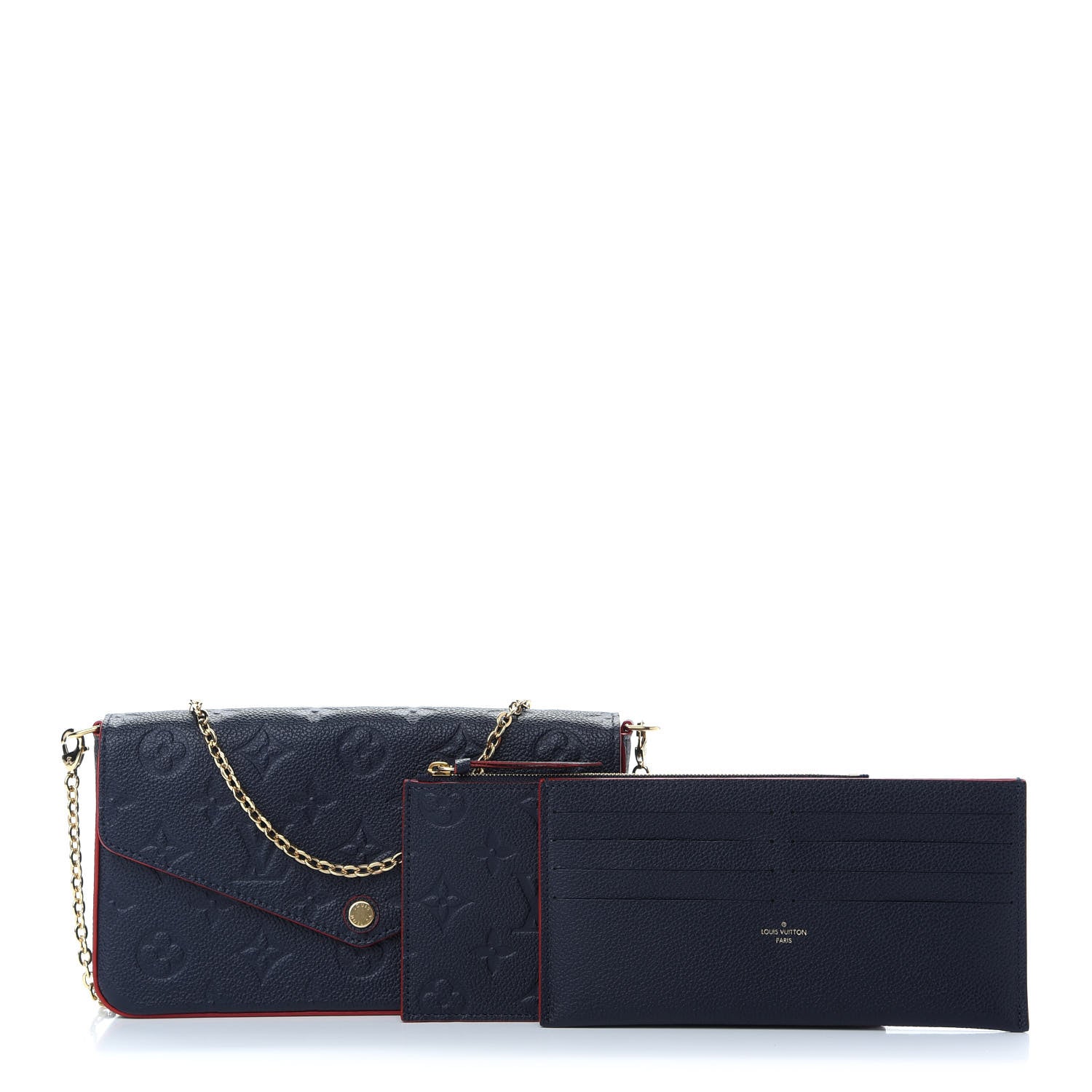 Louis Vuitton Empreinte Pochette Felicie Chain Wallet Marine Rouge 1 of 10