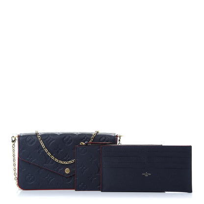 Louis Vuitton Empreinte Pochette Felicie Chain Wallet Marine Rouge 1 of 10