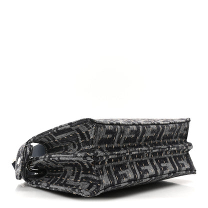 Fendi Chenille Vitello Seta FF Peekaboo I See U X Cross Satchel Blue Notte 4 of 10
