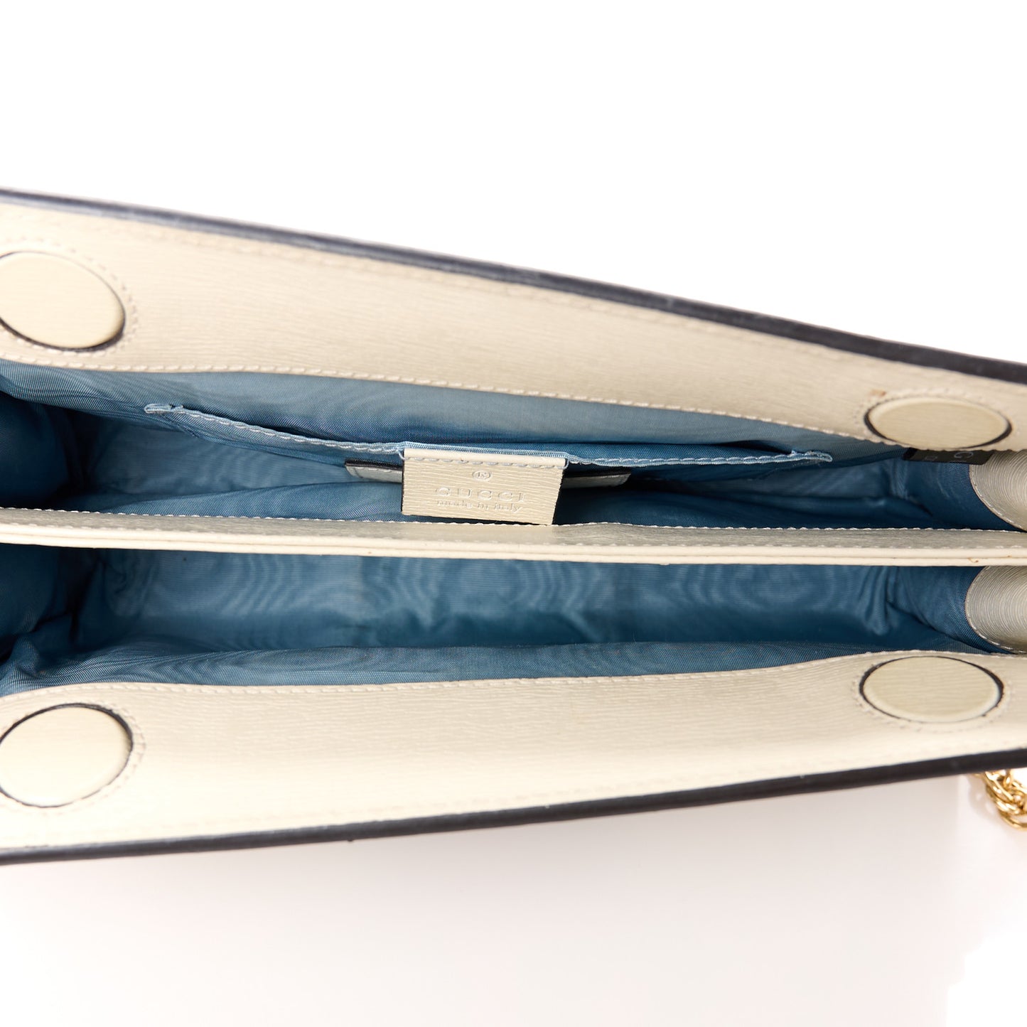 X YUKO HIGUCHI Canvas Calfskin GG Web Yuko Higuchi Print Small Ophidia Chain Shoulder Bag White