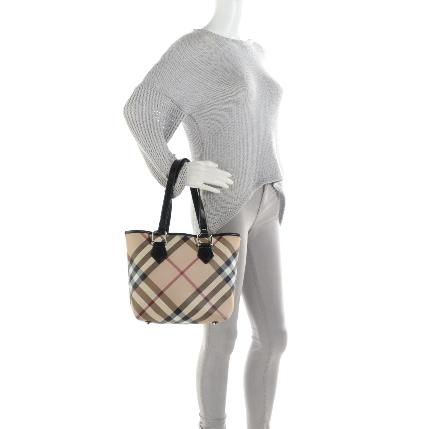 Burberry Supernova Check Stanton Tote Black 2 of 9