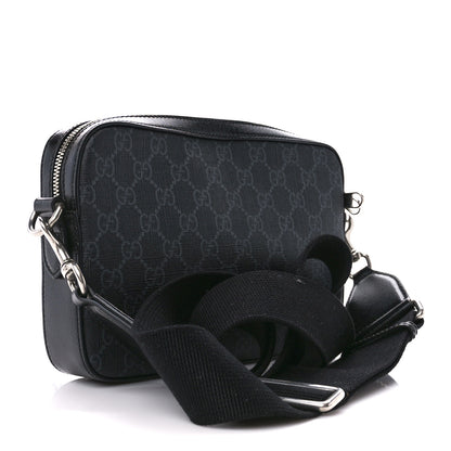 Gucci GG Supreme Monogram Azalea Calfskin Retro Interlocking G Wristlet Shoulder Bag Black 3 of 12