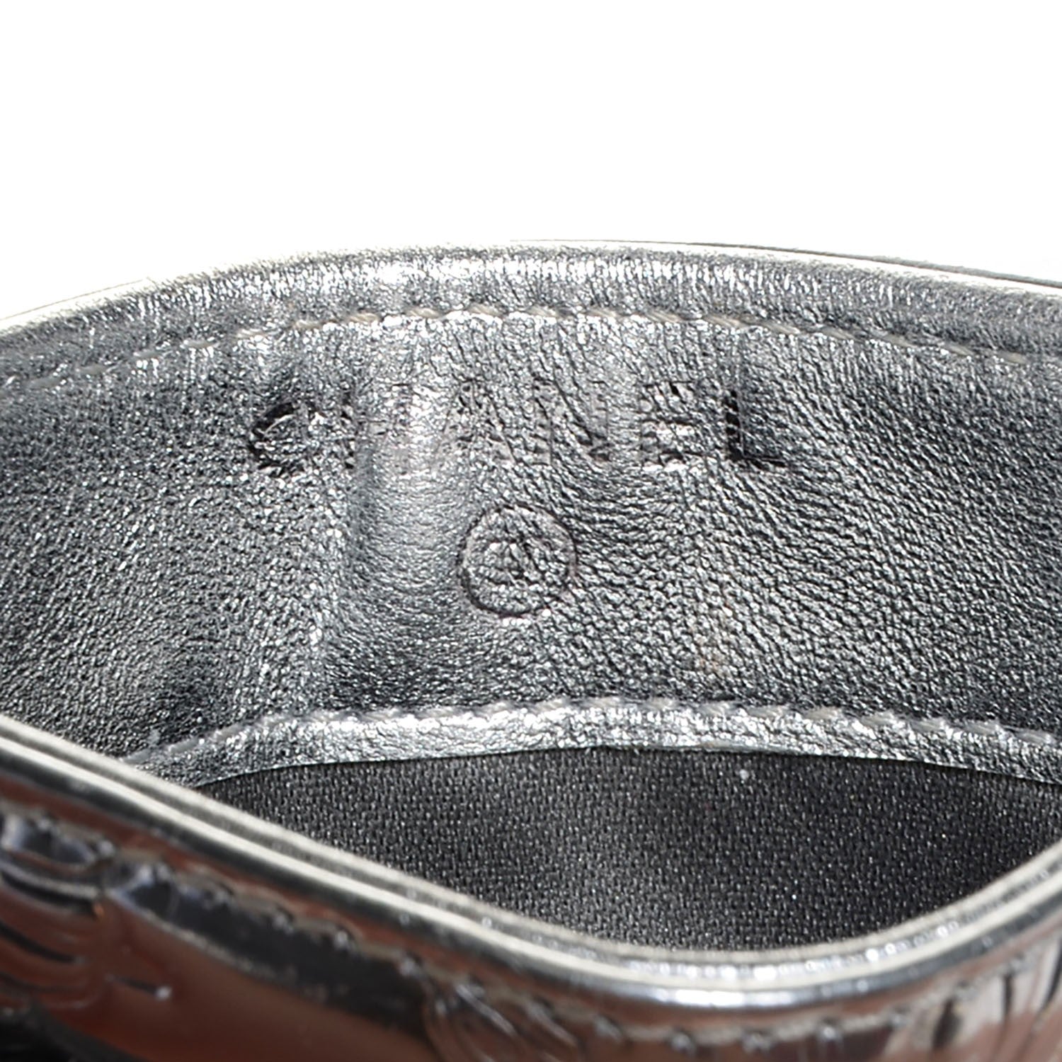 Chanel Patent Calfskin Lucky Symbols Card Holder Case Silver 6 of 8