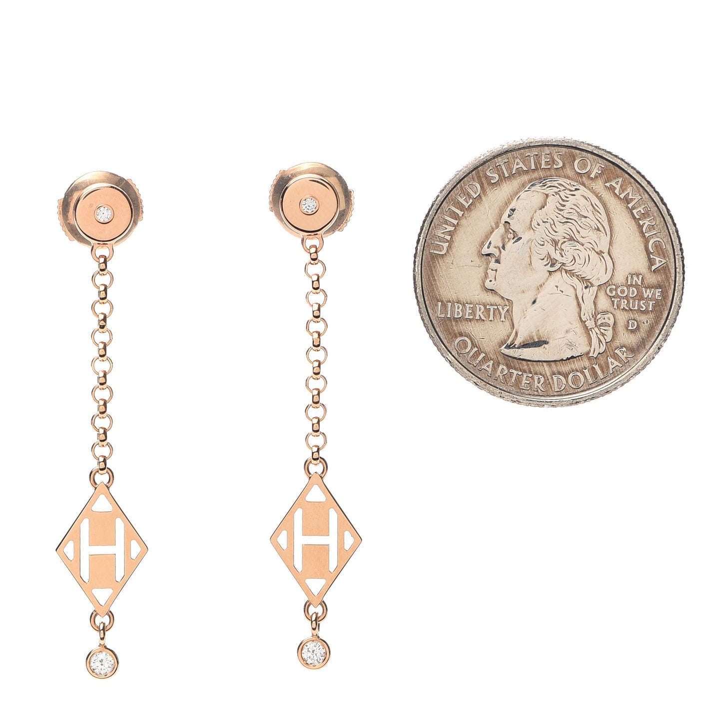 18K Rose Gold Diamond Gambade Earrings