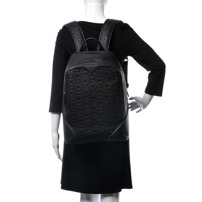 MCM Calfskin Ottomar Monogram Duke Backpack Black 2 of 9