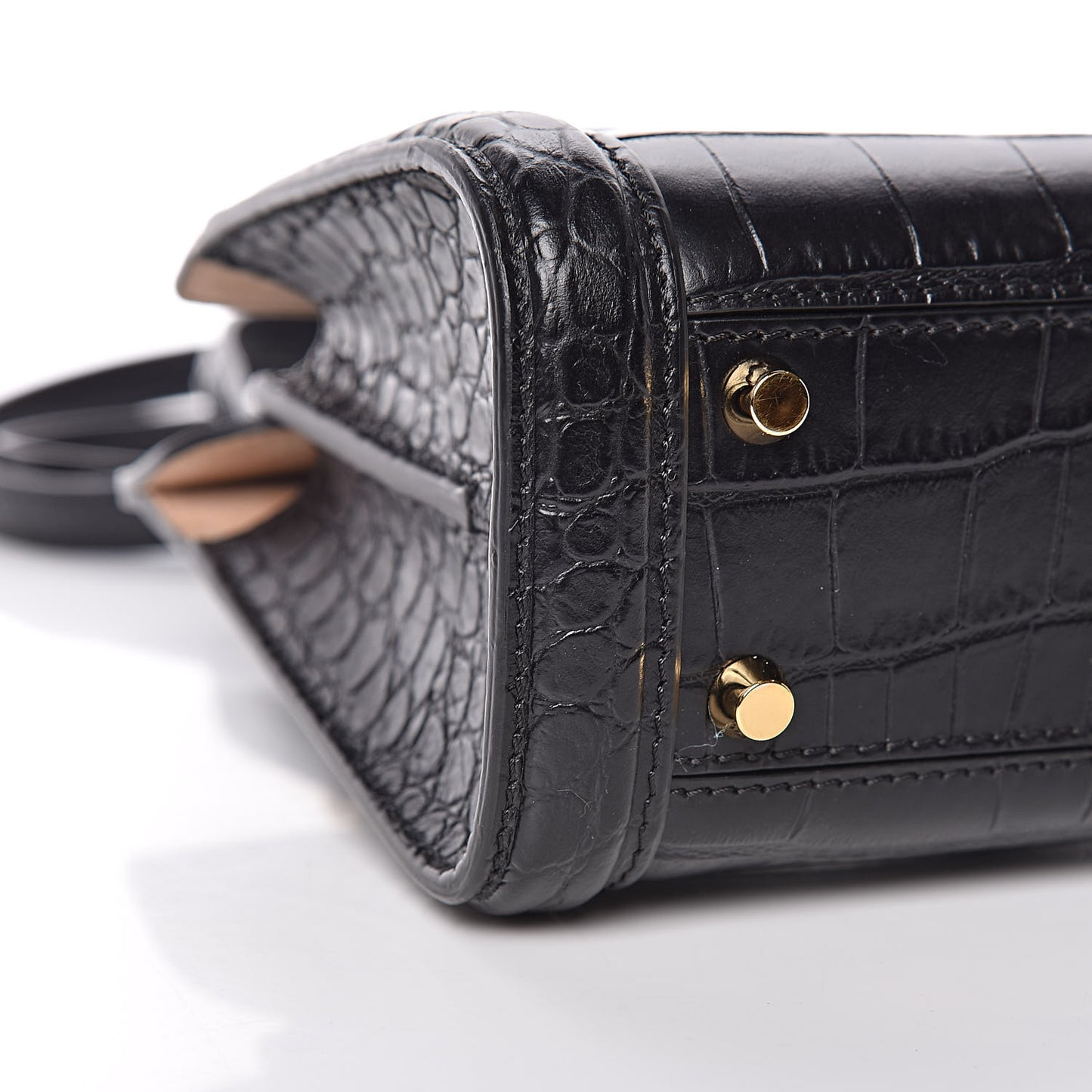 Calfskin Crocodile Embossed Mini Heroine 21 Black