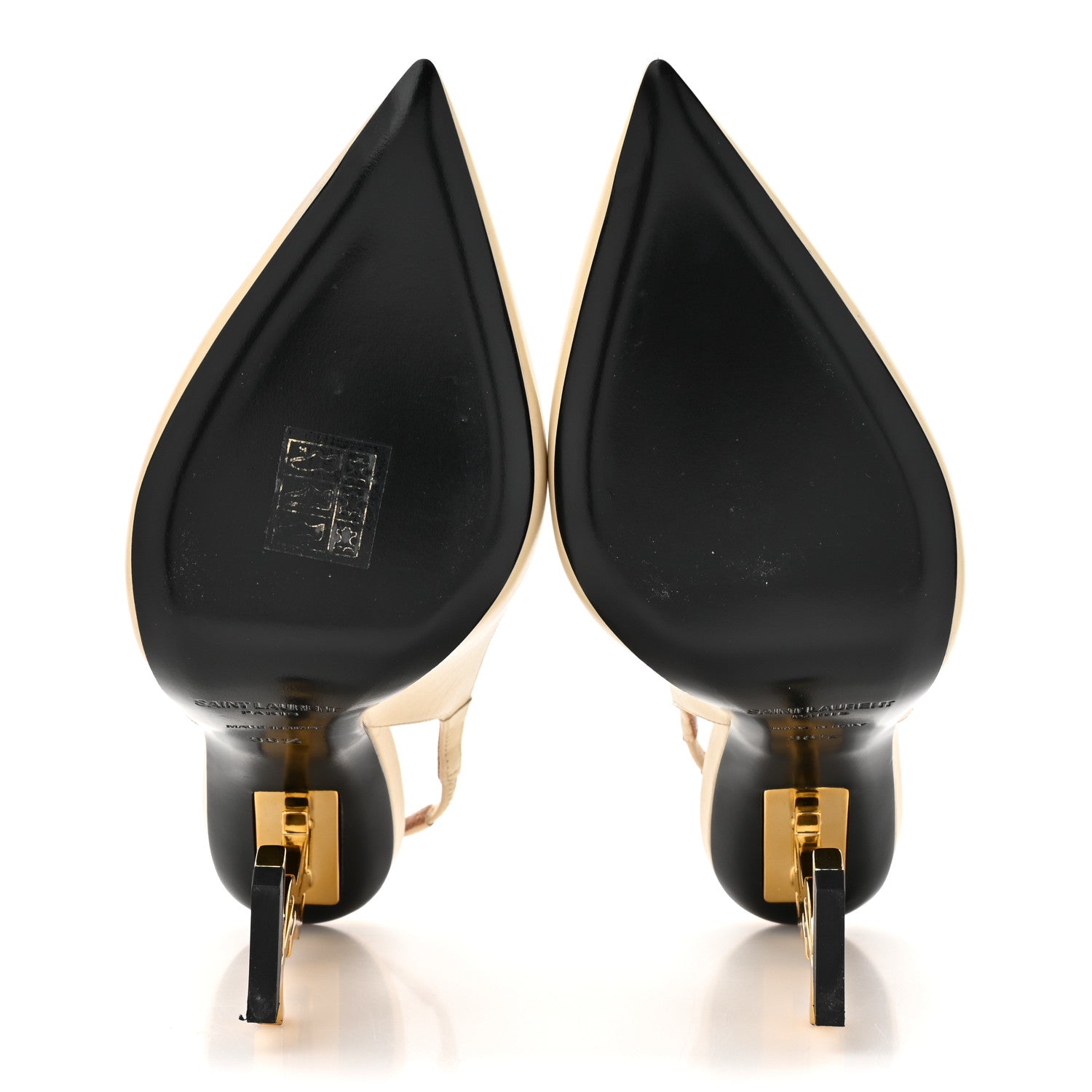 Saint Laurent Calfskin Opyum 110 Slingback Pumps 36.5 Real Beige 5 of 12