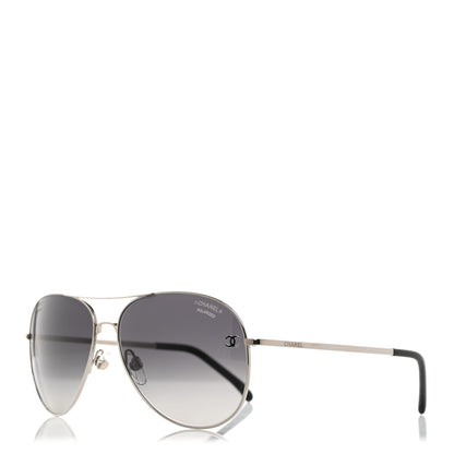 Chanel Aviator CC Sunglasses 4189-T-Q Silver 1 of 8