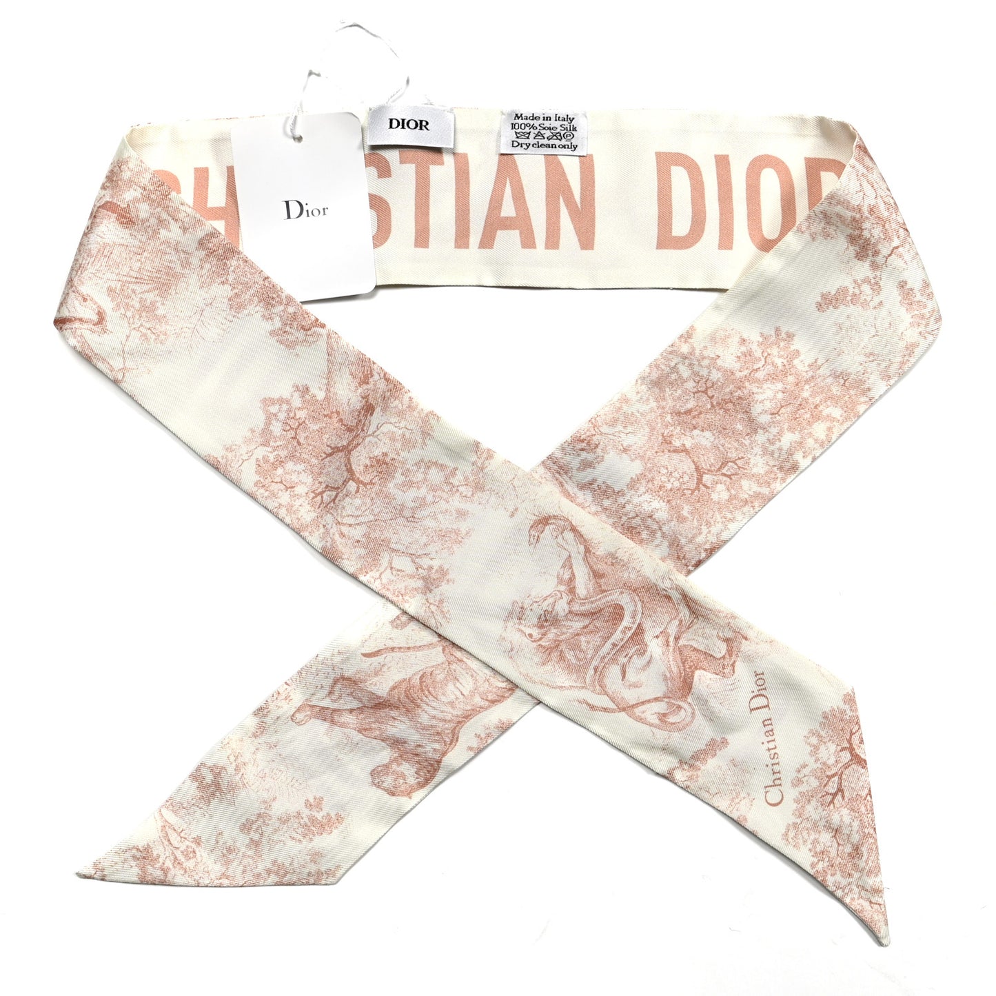 Silk Toile De Jouy Mitzah Scarf Pink