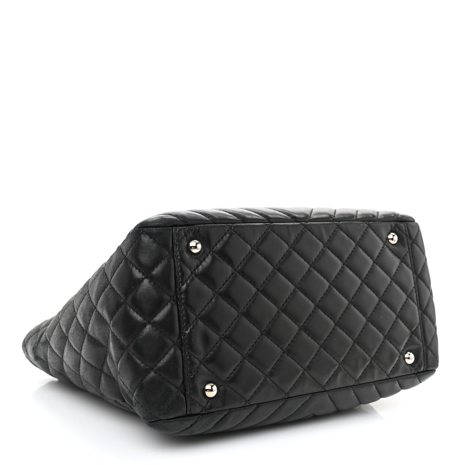 Chanel Lambskin Surpique Chevron Quilted Tote Black 3 of 11